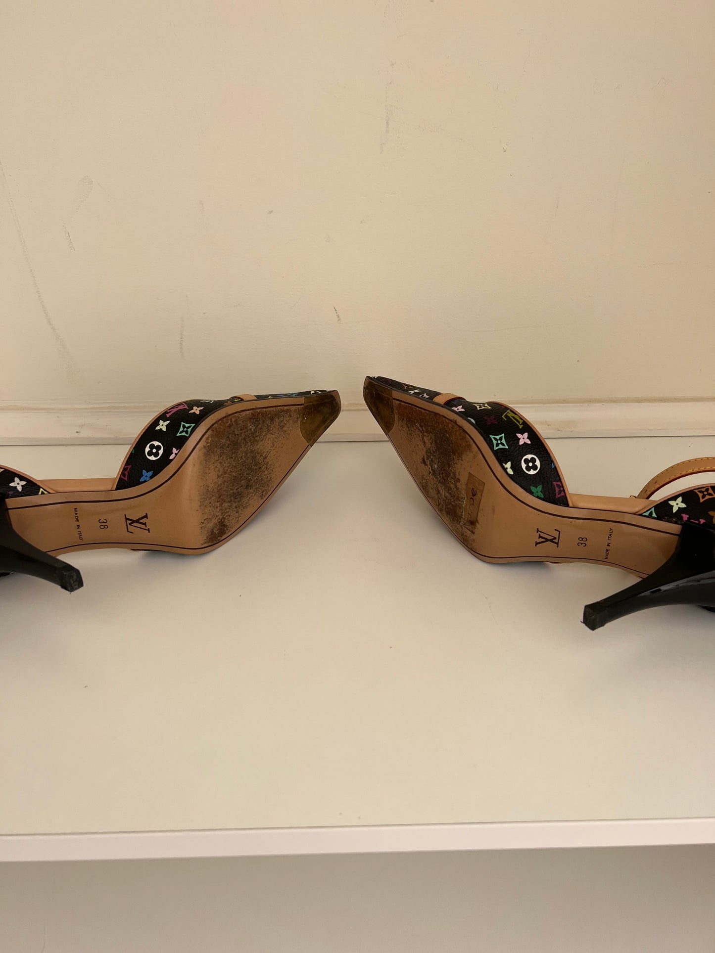 Louis Vuitton Vintage Black Colourful Monogram Heels