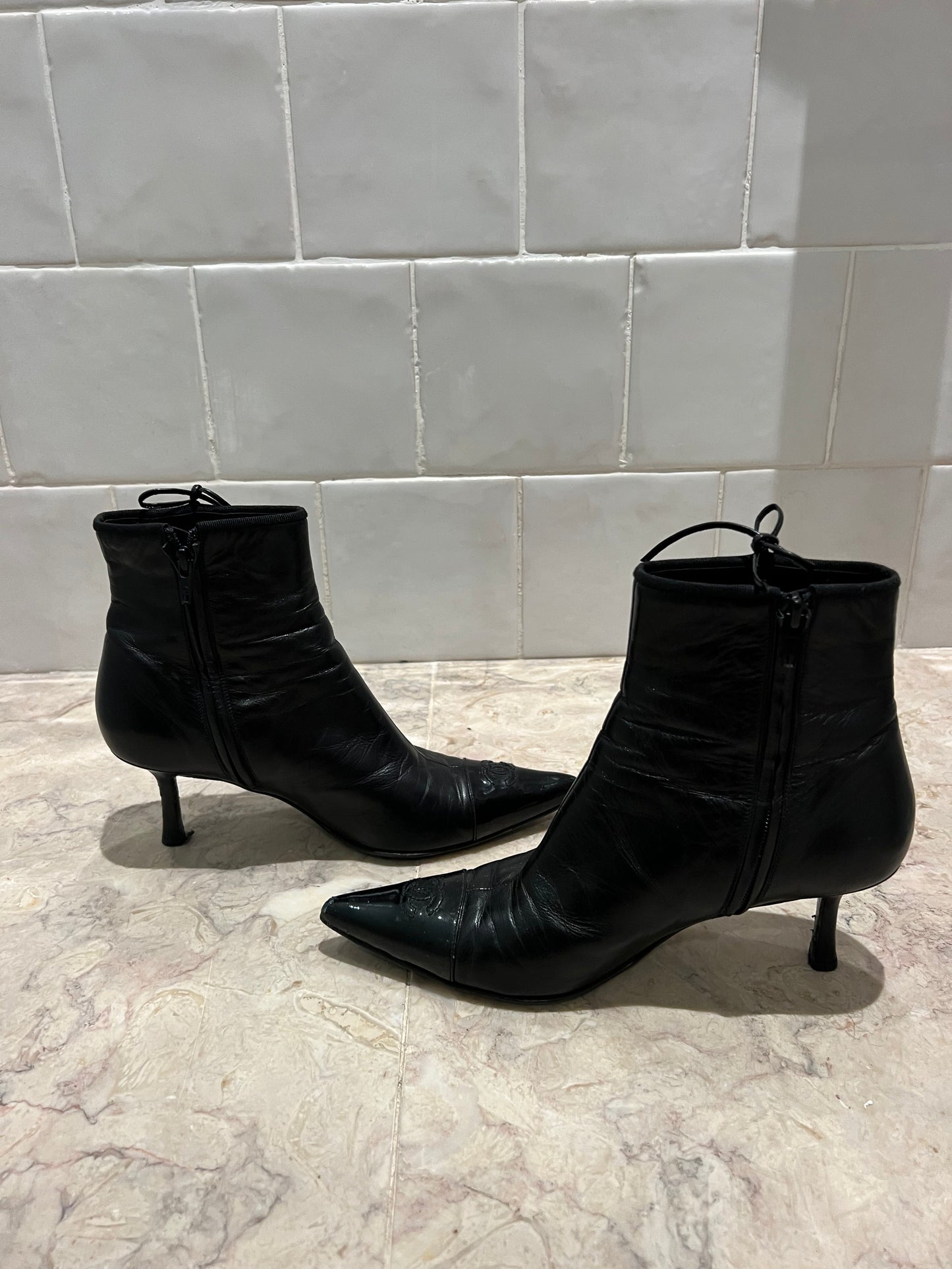Chanel Vintage Ankle High-Heel Boots