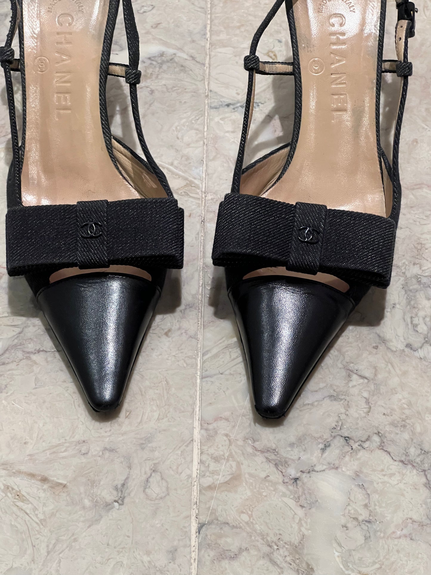 Chanel Vintage Bow Slingback’s