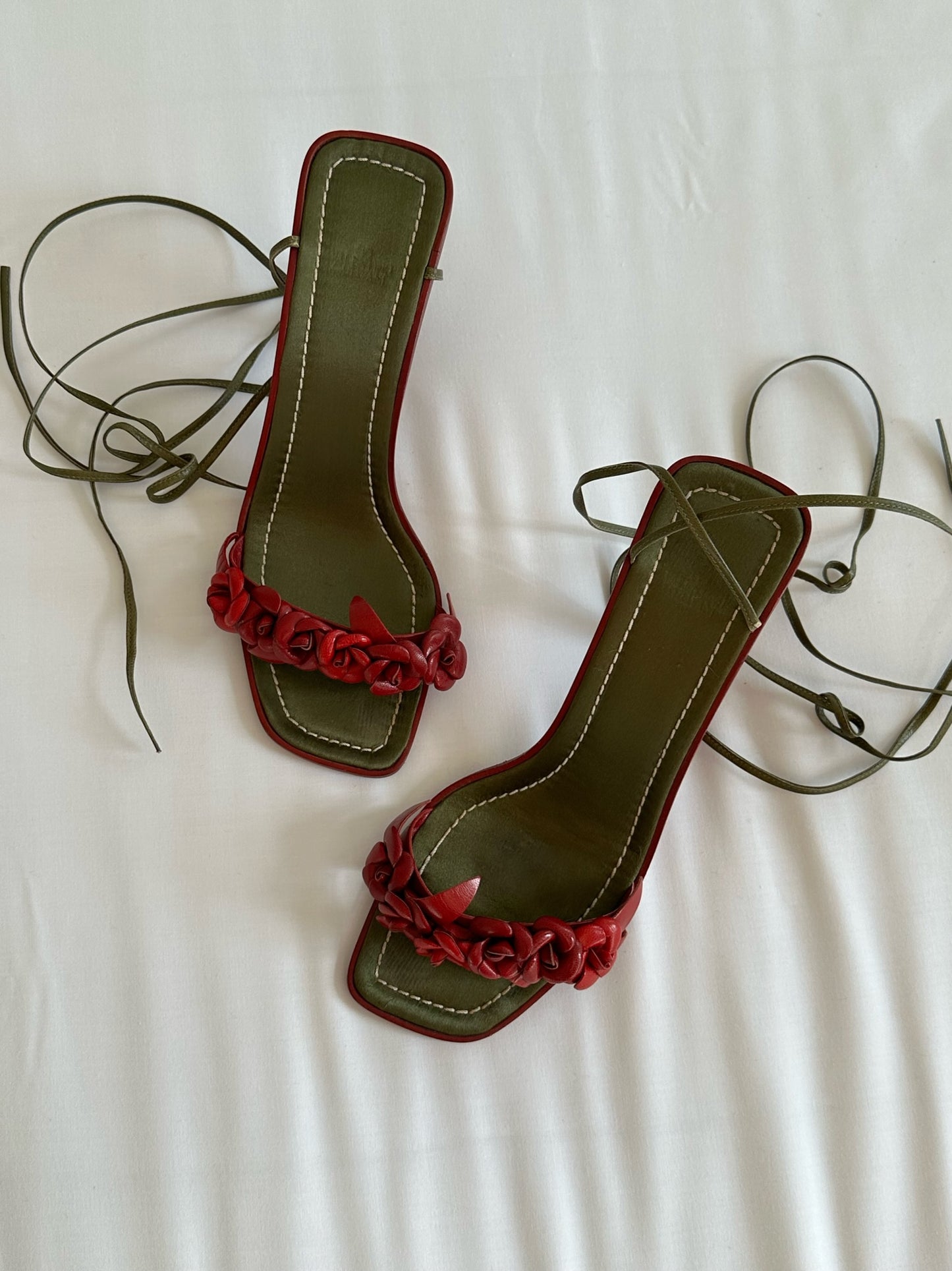 Valentino Garavani Romantic Rose Ankle Wrap Sandal Heels