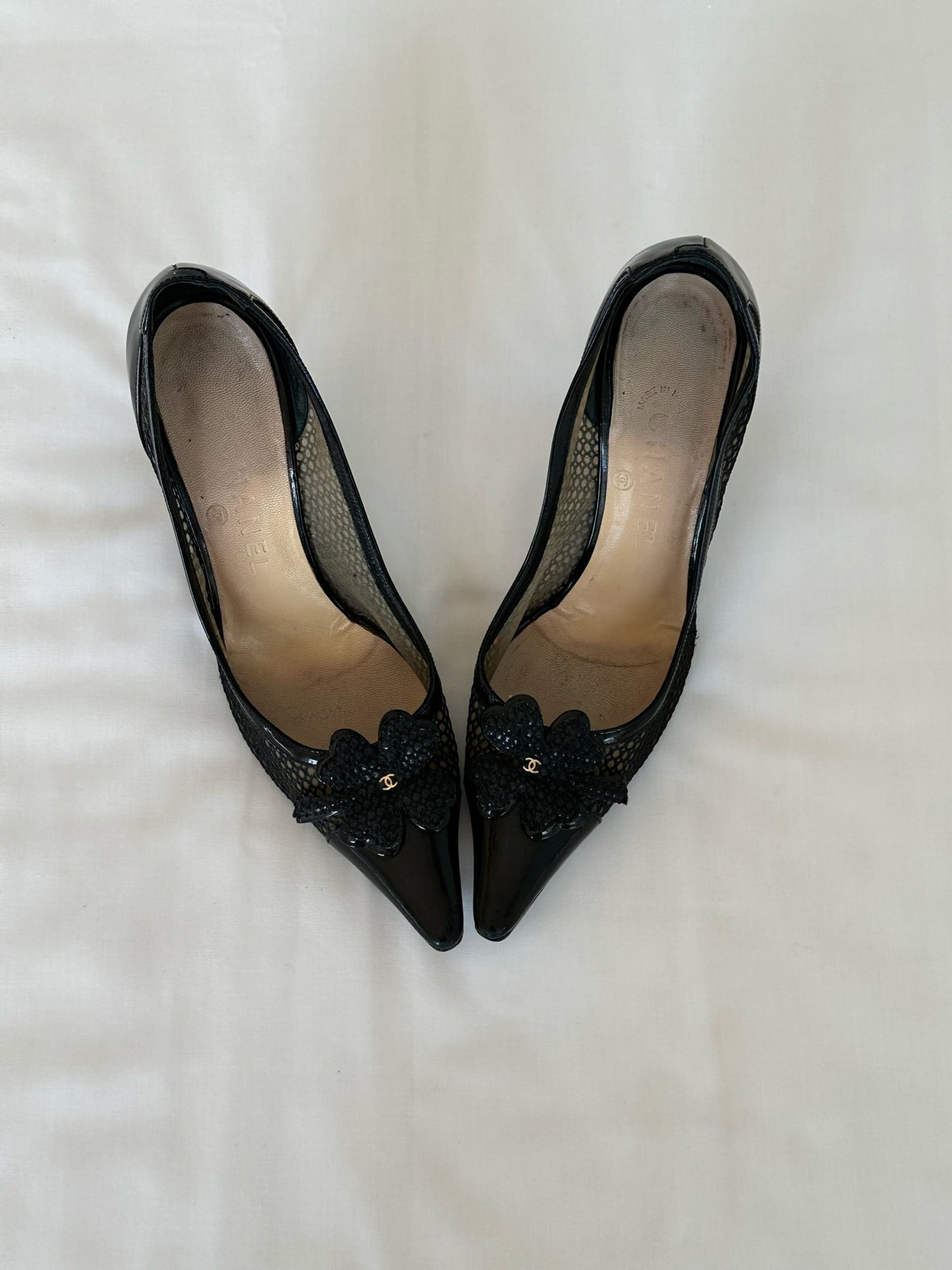 Chanel Iconic “CC” Lucky Four-Leaf Clover Kitten Heels
