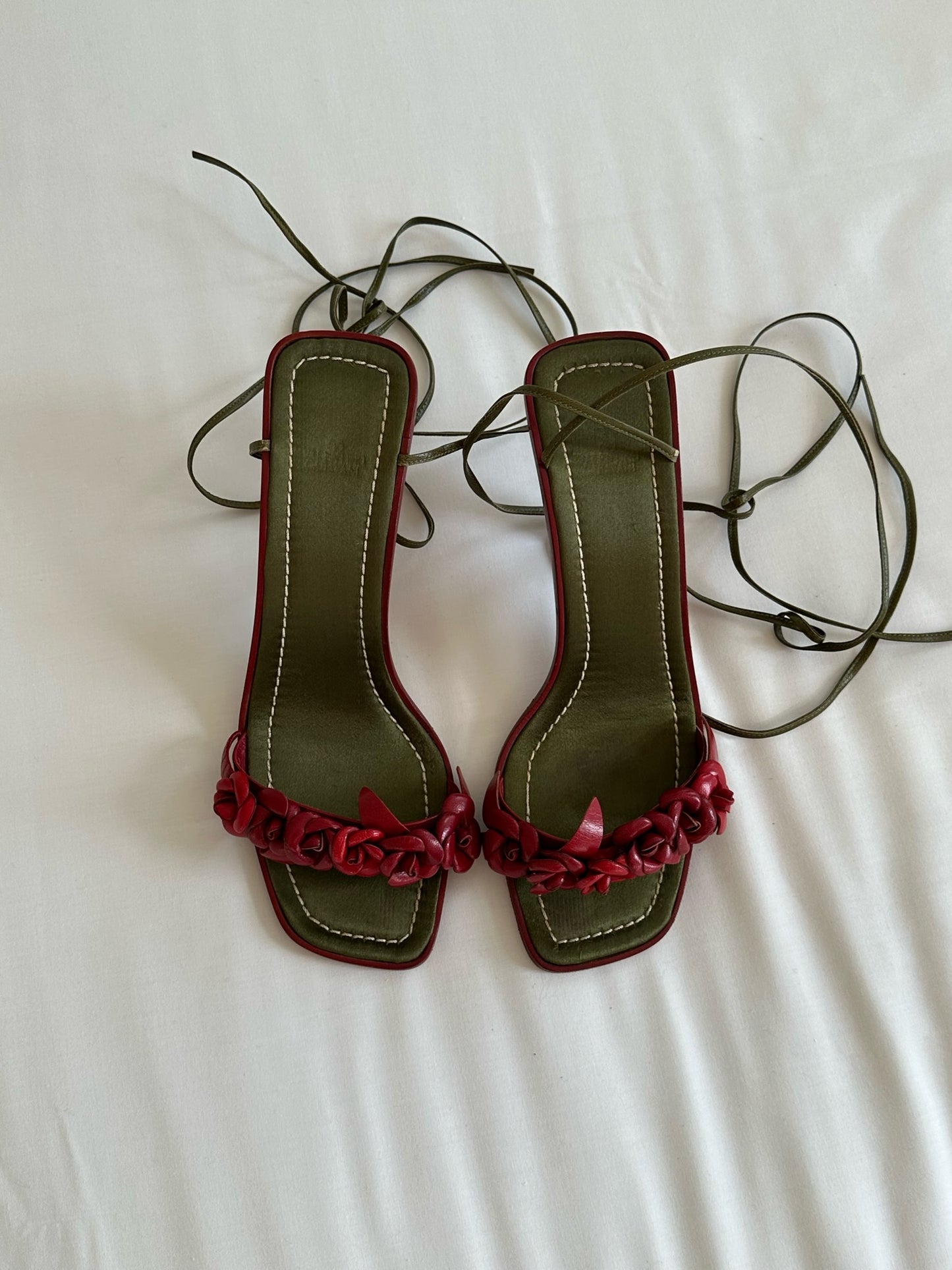 Valentino Garavani Romantic Rose Ankle Wrap Sandal Heels