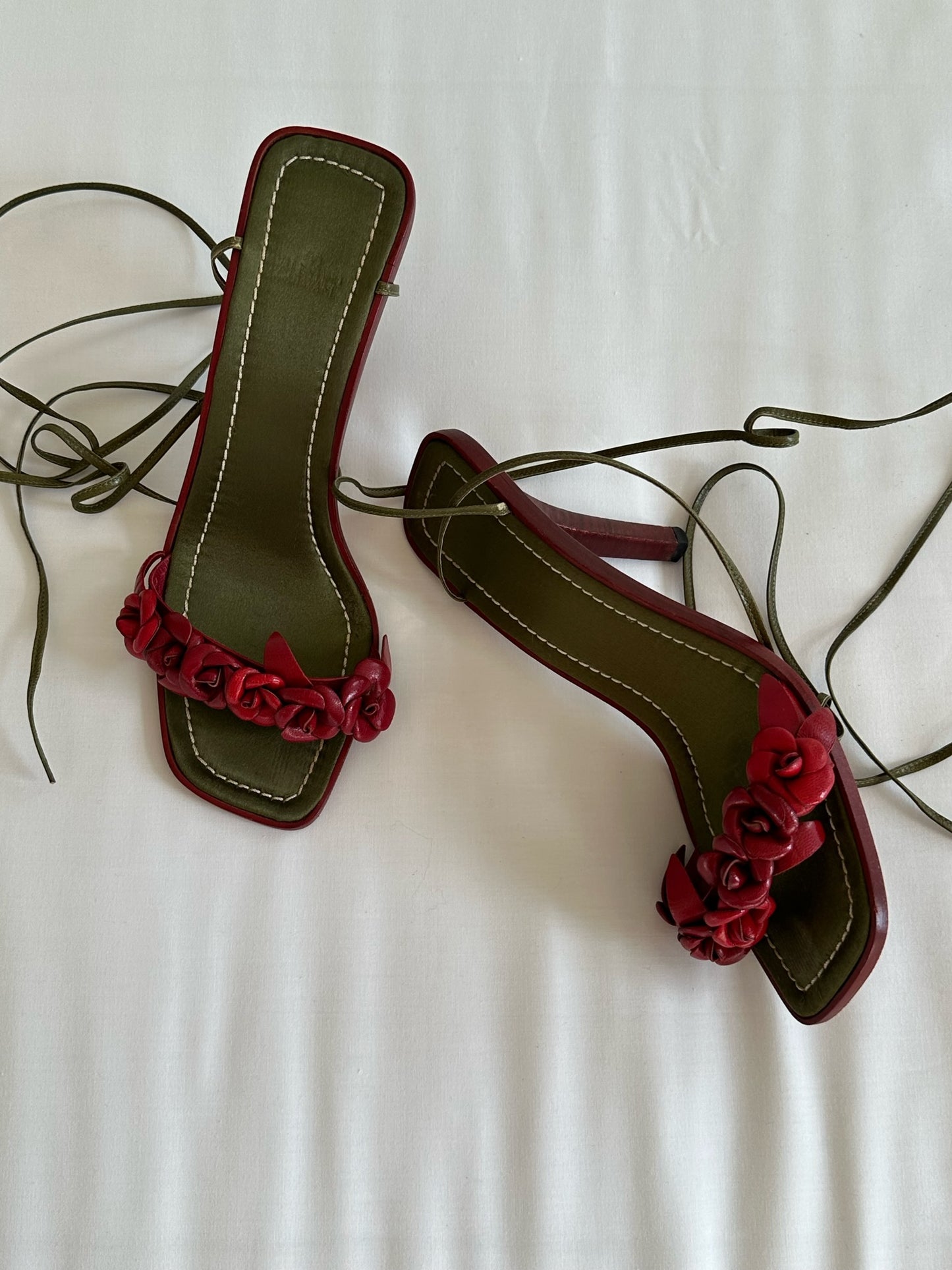 Valentino Garavani Romantic Rose Ankle Wrap Sandal Heels