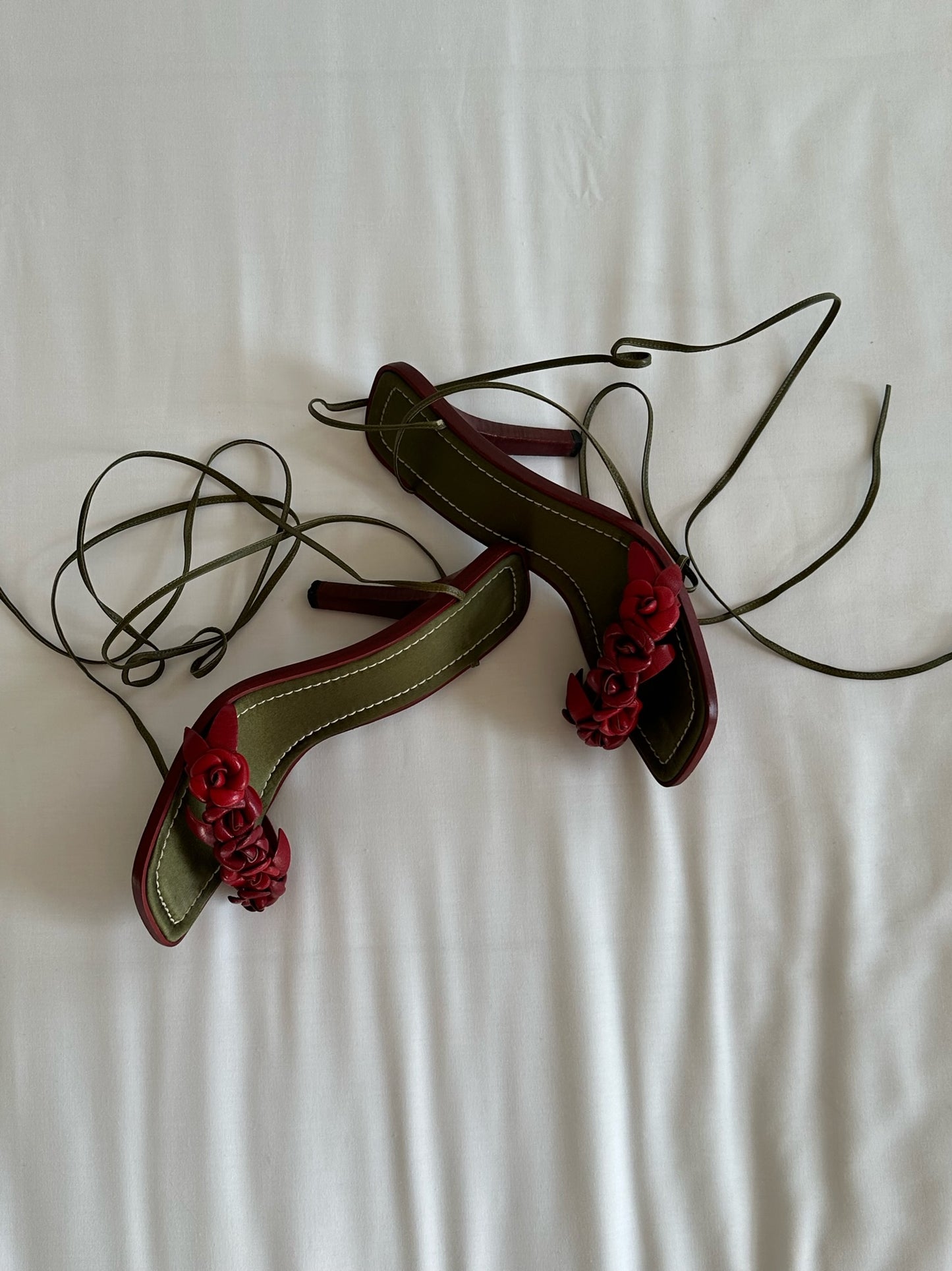 Valentino Garavani Romantic Rose Ankle Wrap Sandal Heels