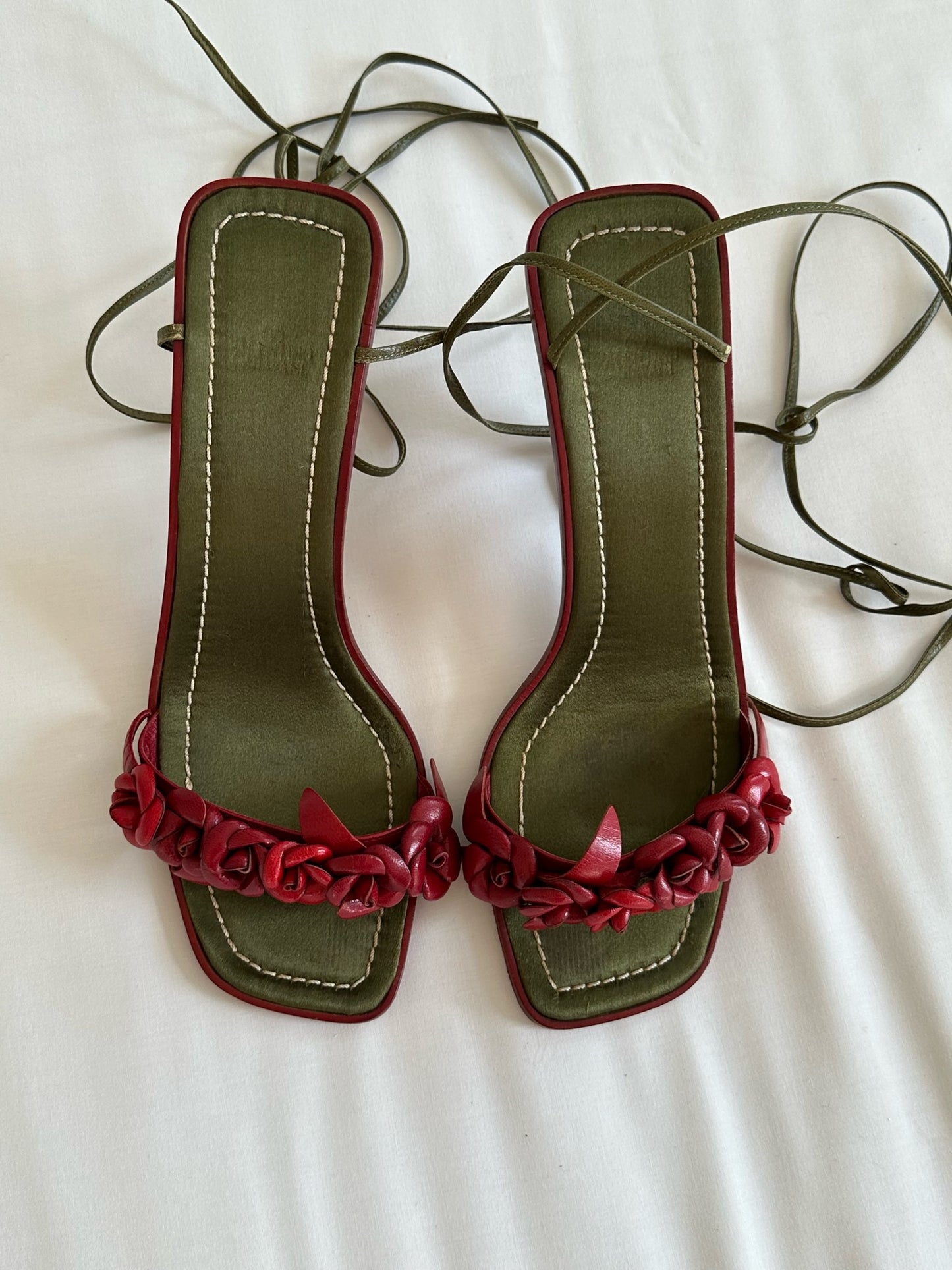 Valentino Garavani Romantic Rose Ankle Wrap Sandal Heels