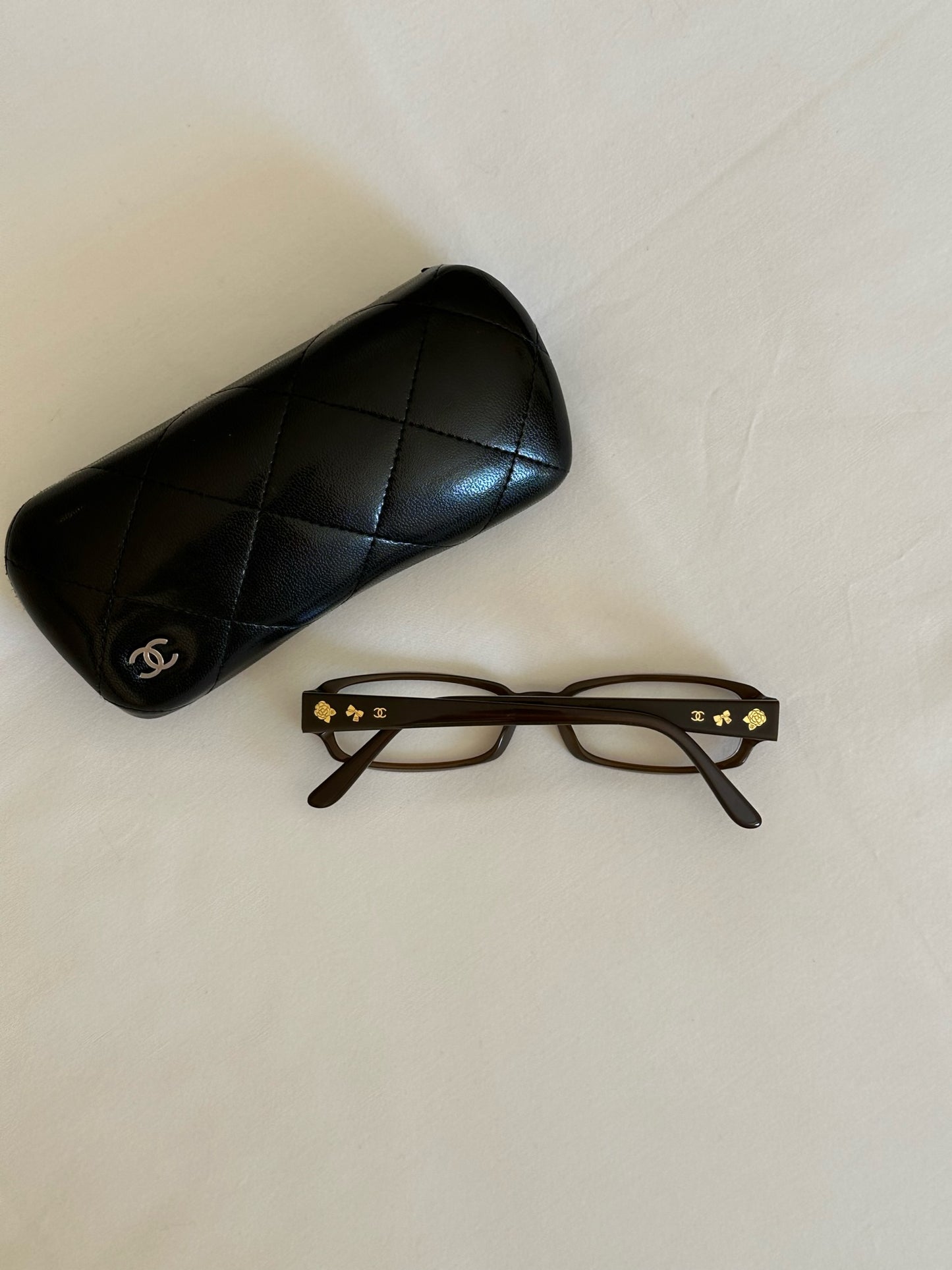 Chanel Vintage Brown Bow Glasses