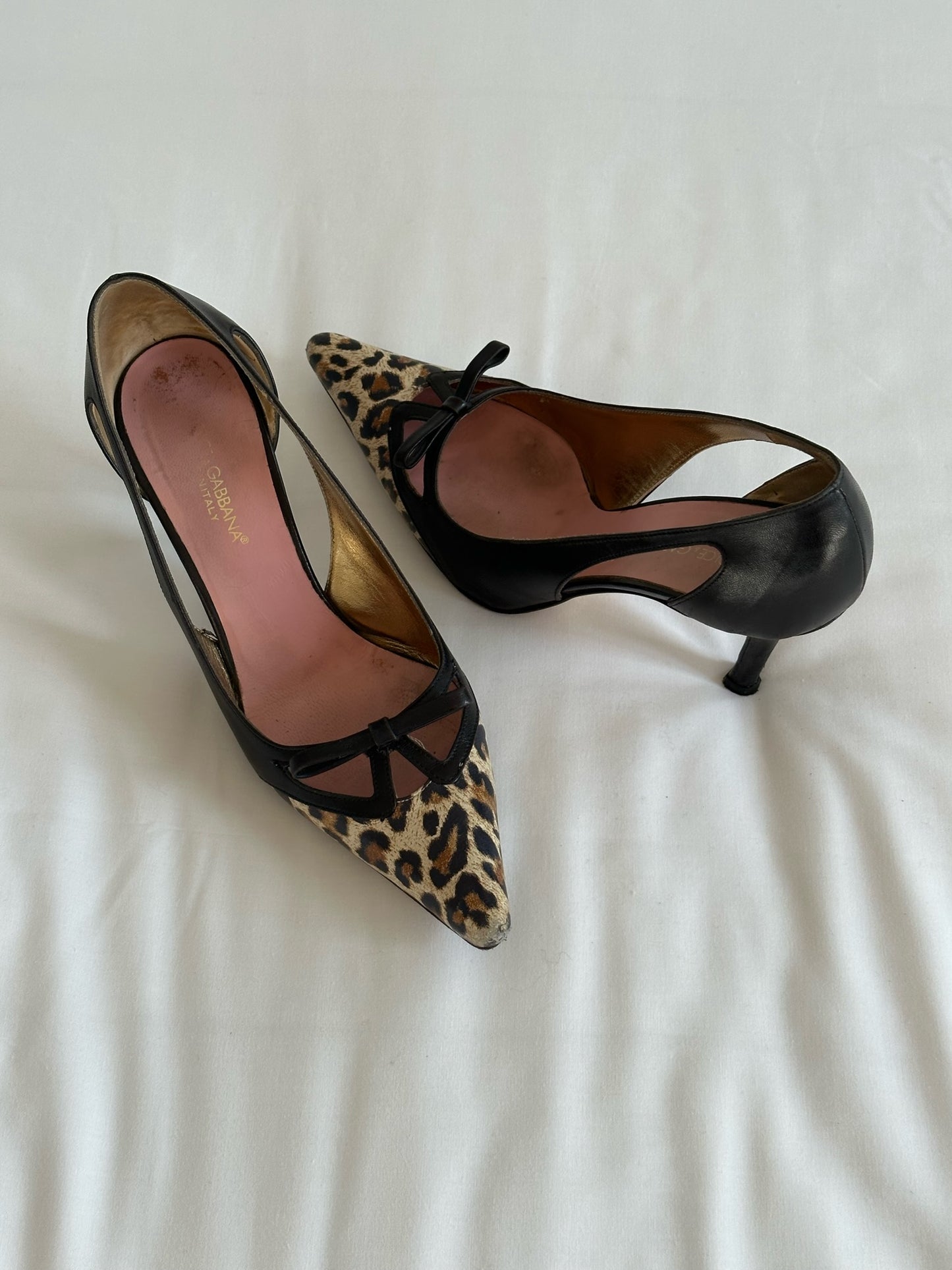 Dolce & Gabbana Cheetah Bow Heels