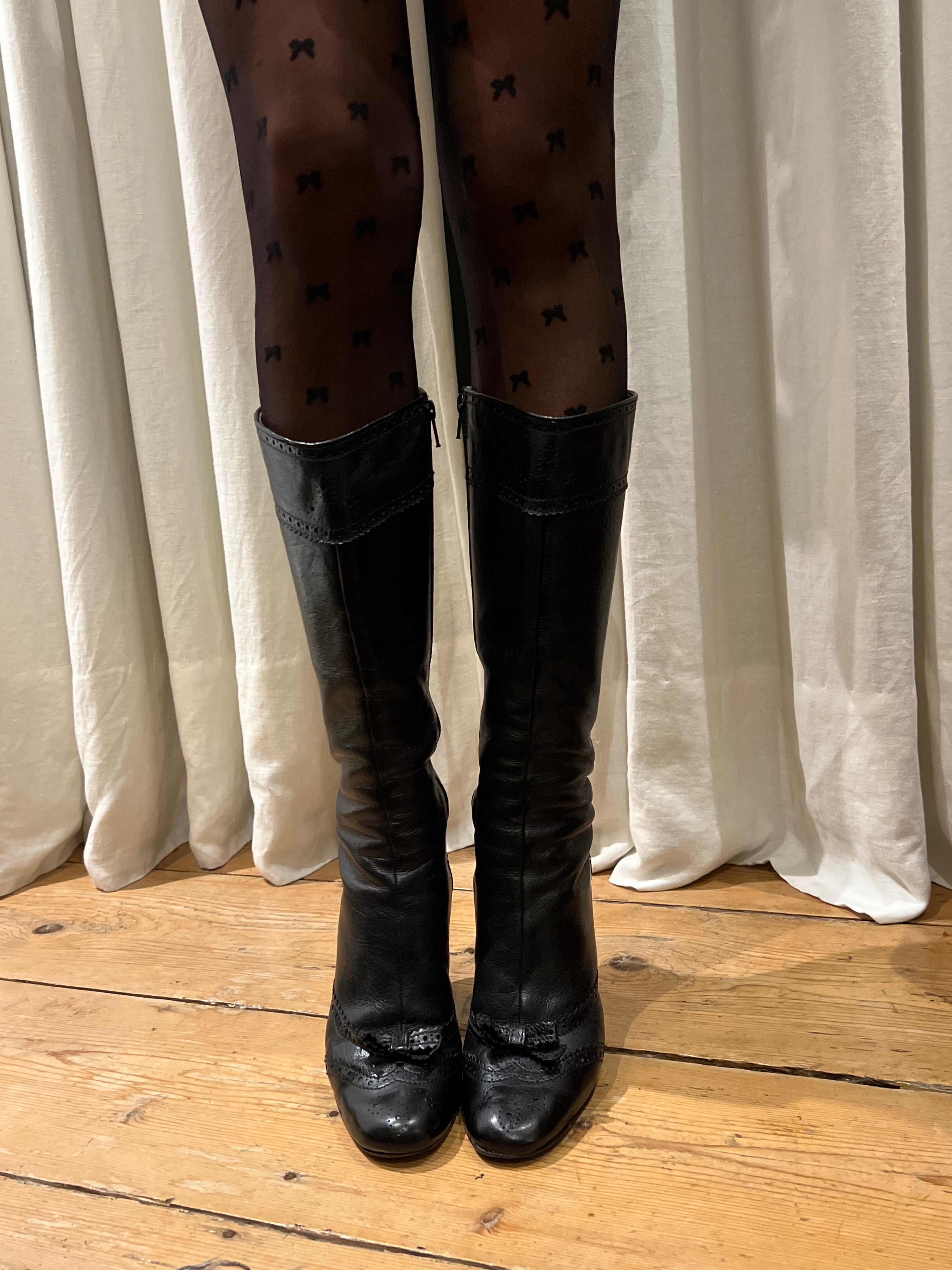 Vintage leather knee high boots online