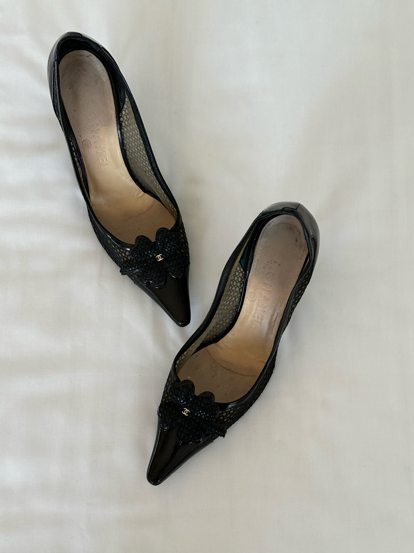Chanel Iconic “CC” Lucky Four-Leaf Clover Kitten Heels