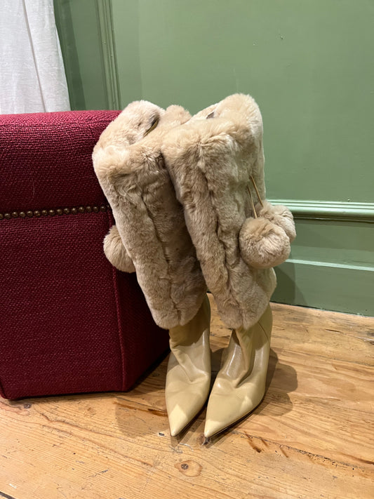 Dior Vintage Fur High-Heel Boots