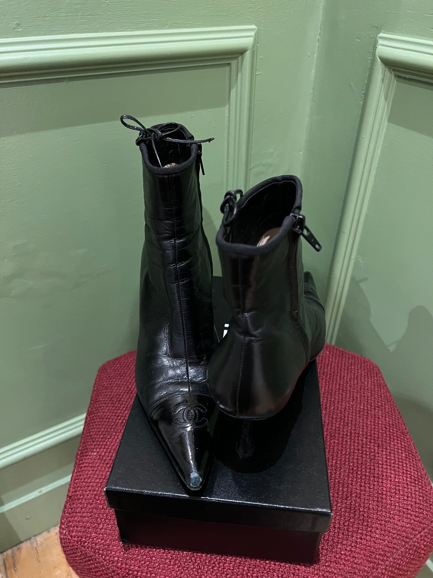 Chanel Vintage Ankle High-Heel Boots