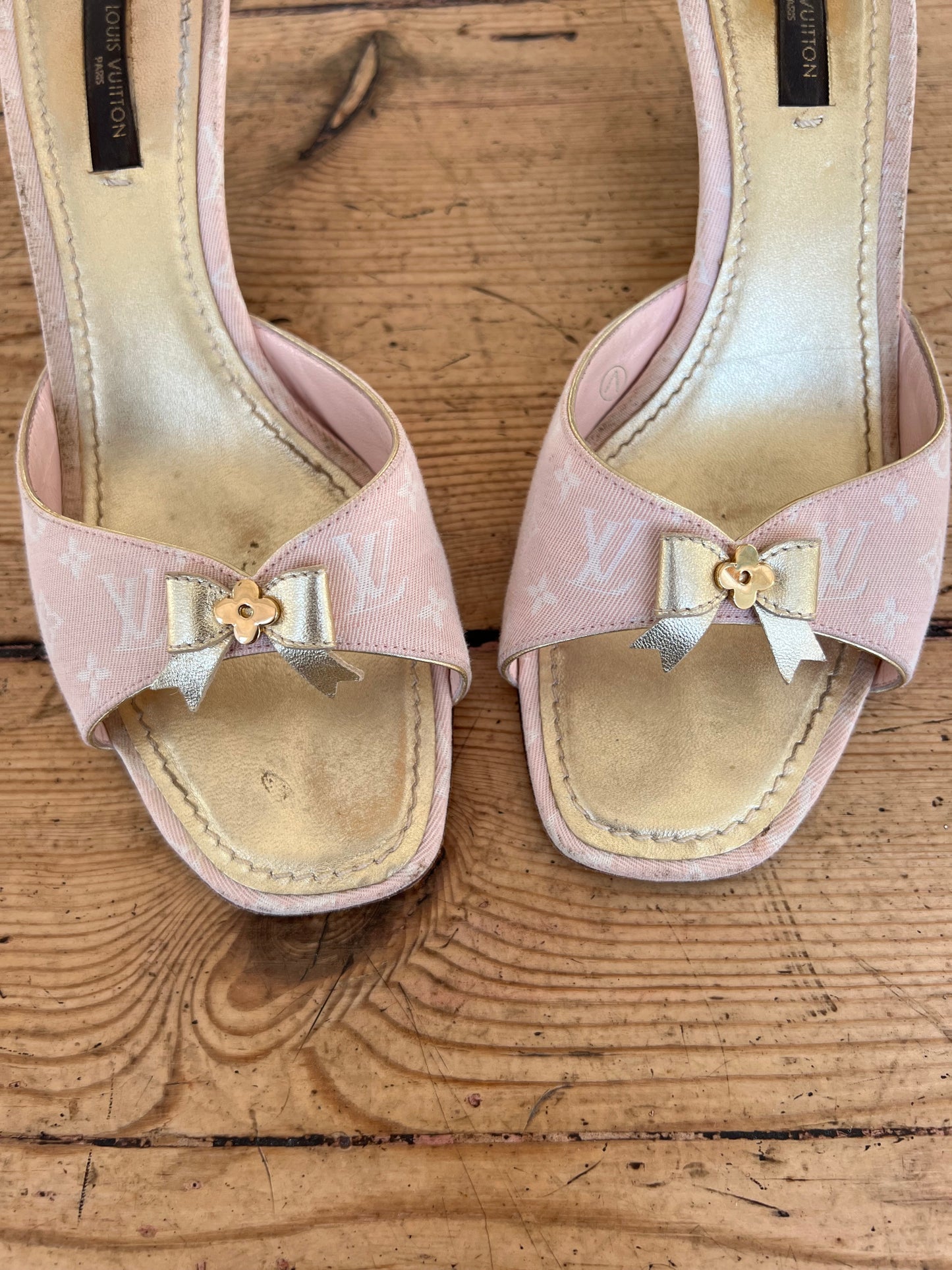 Louis Vuitton Pink Bow Mules
