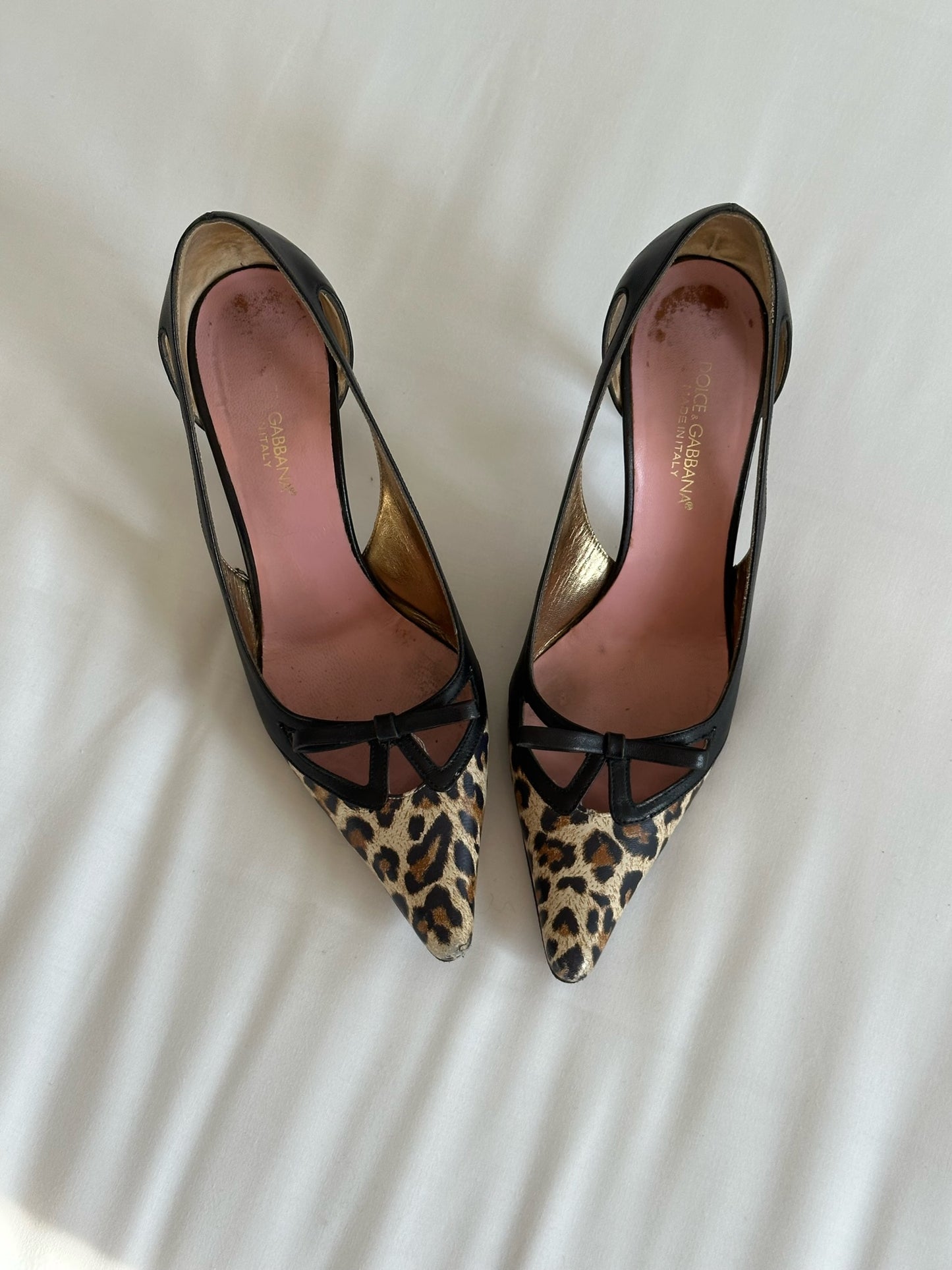 Dolce & Gabbana Cheetah Bow Heels
