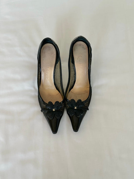 Chanel Iconic “CC” Lucky Four-Leaf Clover Kitten Heels