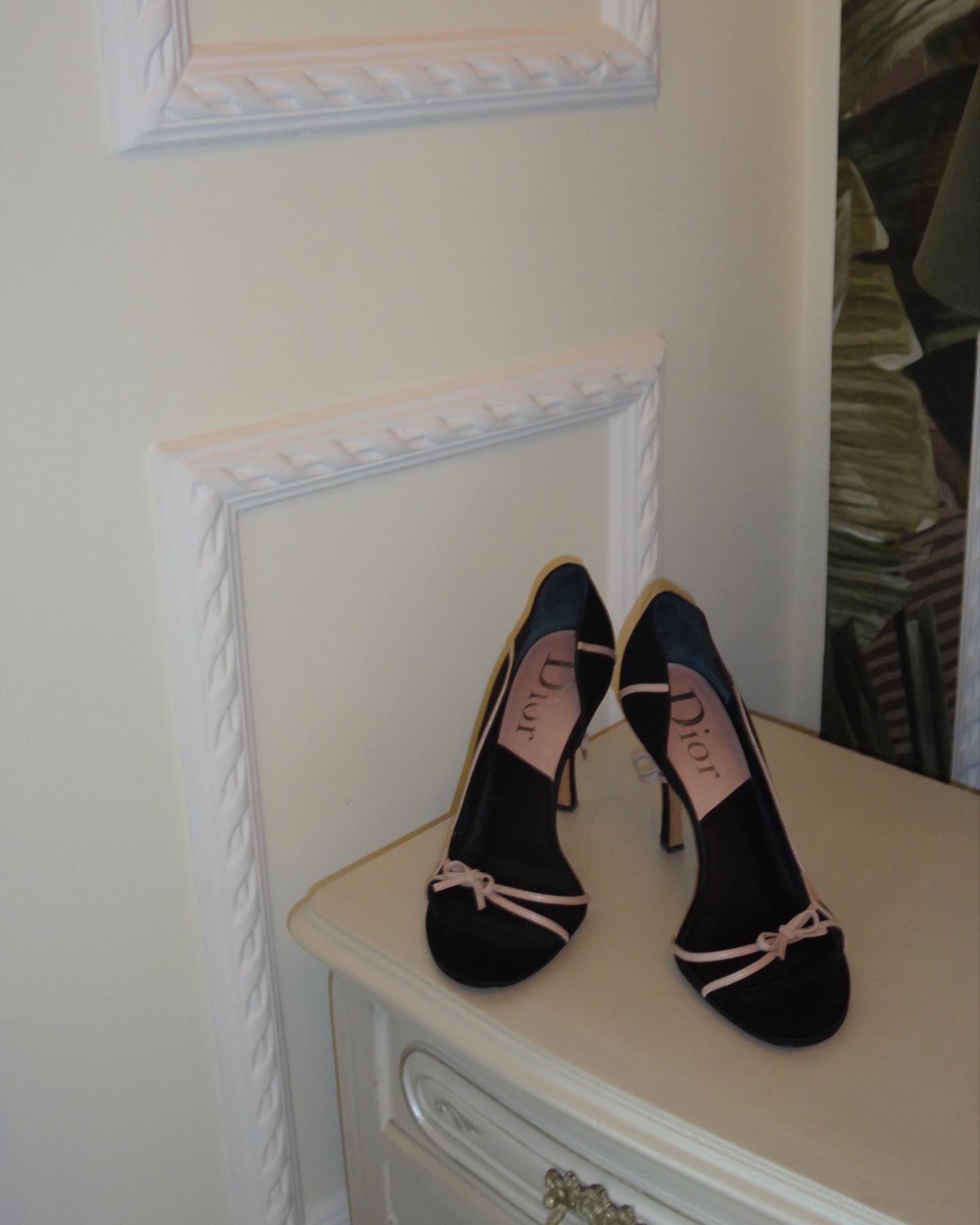 Vintage Dior Black & Pink Iconic Bow Heels